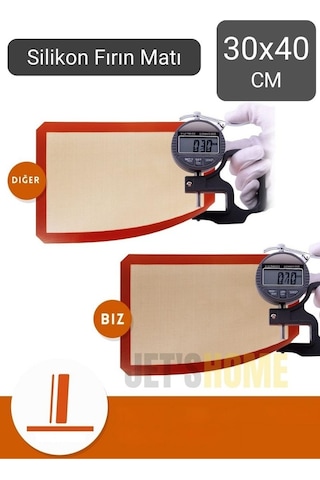Silikon Mat Silpat Pişirici Mat Fırın Matı 40 30 Cm Kahverengi