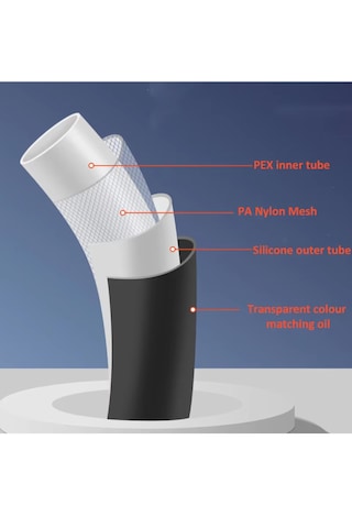 Siyah Silikon Duş Hortumu Yüksek Kalite Kırılmaz Kopmaz 150cm Siyah