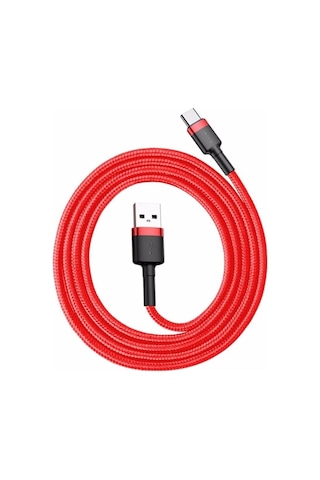 Baseus Cafule 3a Type-c 1 Metre Şarj Kablosu Kırmızı Catklf-b09
