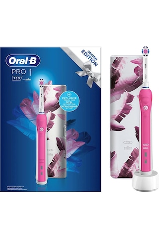 Oral-B Pro 750 Pembe Şarj Edilebilir Diş Fırçası + Seyahat Kabı