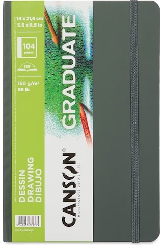 Canson Graduate Sert Kapaklı Çizim Defteri 160gr 14x21,6 104 Sayfa / 52 Yaprak