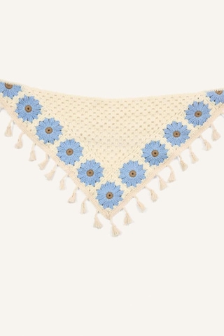Defacto Kadın Çiçekli Tığ İşi Mavi Bandana H5493ax26smbe2 Mavi-be2