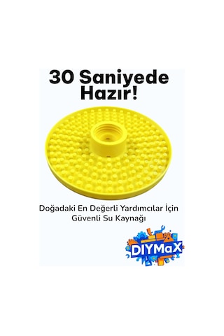 Arı Suluğu Pet Şişe Uyumlu Güvenli Arı Su Verici - Kaymaz Konma Yüzeyi - Sari Sarı