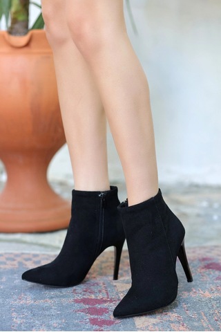 Naturalshoess Blan Siyah Cilt Topuklu Bot
