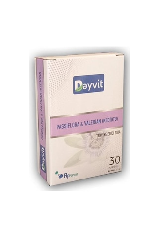 Dayvit Passiflora Valerian Kediotu 30 Kapsül