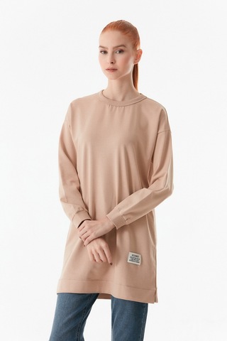 Fullamoda Fullamodest Basic Bisiklet Yaka Tunik 24ygb467204662-bej 24YGB467204662-Bej