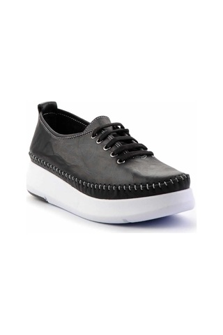 Siyah Hakiki Deri Kadın Casual Ayakkabı K01908005203 Siyah