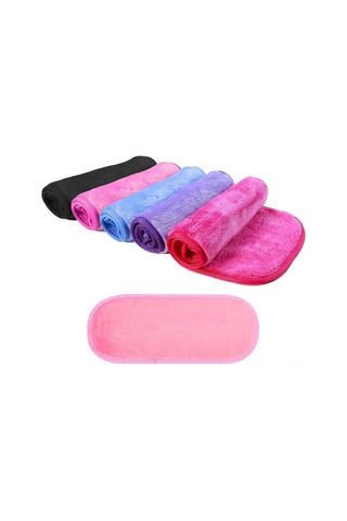 Hangfox 5'li Tekrarlı Kullanım Mikrofiber Yüz Temizleme Bezi - Dayanıklı Kenar, Hızlı Kuruyan, Kokusuz, Tüm Cilt Tipleri İçin, Sadece Sıcak Suyla Makyaj Ve Yetiği Temizler Mavi, Pembe, Pembe, Siyah, Mor