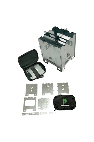 Paslanmaz Ateş Kutusu, Firebox, Katlanır Mini Soba, Kamp Sobası Açık Gri