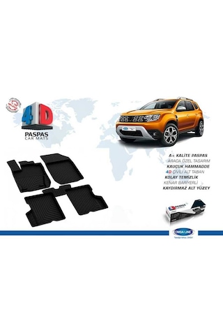 Dacia Duster 4D Havuzlu Paspas Siyah 2018 Ve Sonrası