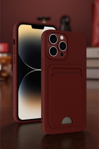 Apple Uyumlu İphone 13 Pro Max Kılıf Kelvin Kartvizitli Silikon - Derin Mor