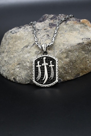 Hz. Ali Zülfikar Kılıcı 925 Ayar Gümüş Kolye Kral Zincir 2mm 902420 Gümüş