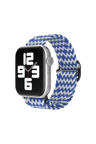 Apple Watch 42mm Star Kordon - Zigzag Beyaz-mavi