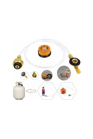 Symbee Alüminyum Bakır Lpg Dönüştürücü Adaptörü, Tip-1/tip-2 Seçenekli, 6mm Boru, Piknik/bbq İçin Alçak Tank Dolum Bağlantısı Almanya Standardı Gümüş
