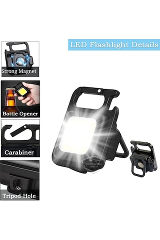 30 Ledli Mini El Feneri 4 Modlu Flash Çok Amaçlı Anahtarlık Su Geçirmez Şarjlı Mıknatıs Fonksiyonel Kamp Cep İkaz Lambası 52075746