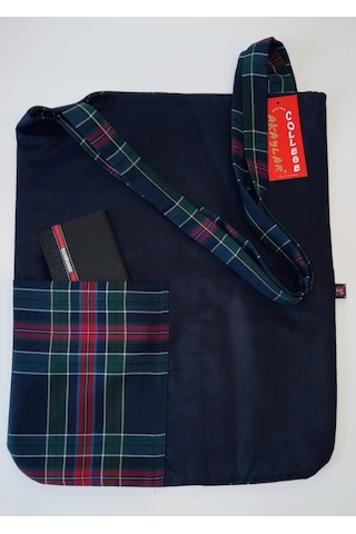 Çift Taraflı Scotch Ekose Omuz Çantası Çok Renkli