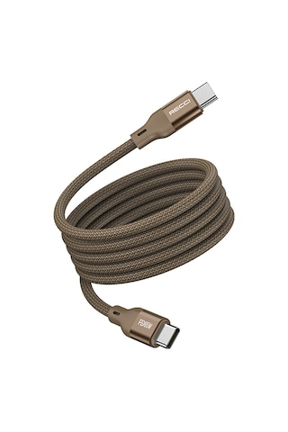 Recci RS23CC Magnetic Serisi Type-C to Type-C PD 65 W Hızlı Data ve Şarj Kablosu 1 M Desert Gold