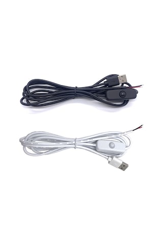 Sones 2 Pin Usb Güç Kablosu 501 Açma Kapama Kontrol Düğmesi Kablosu Led Dolgu Işığı Şeridi Bitki Işığı Güç Kablosu Siyah