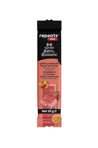 Pro Yüksek Proteinli Çilekli Portakallı Beyaz Çoko Bar 35gr