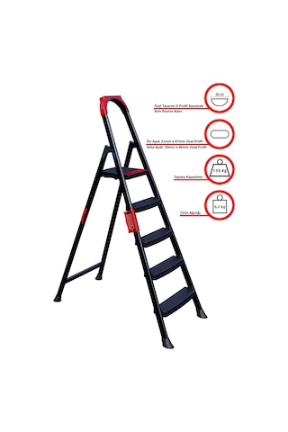 Anka Plus 4+1 Basamaklı Metal Merdiven, Anka4