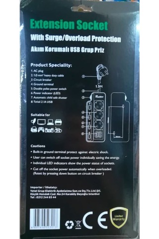 Rutter FRA-105U 3'lü Beyaz Akım Korumalı Priz