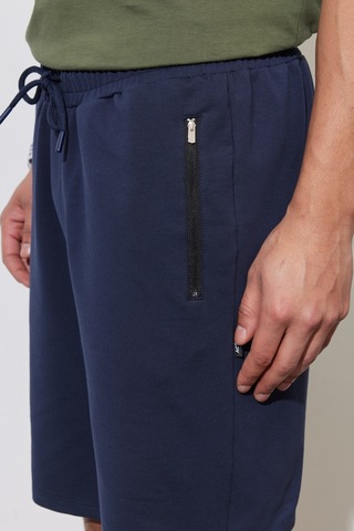 Ac&Co / Altınyıldız Classics Erkek Lacı Standart Fit Normal Kesim Pamuklu Cepli Esnek Örme Şort Lacivert