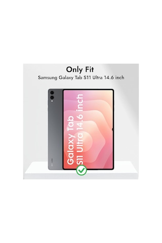 Samsung Galaxy Tab S11 Ultra Sm-x930 14.6 İnç Kılıf Kalem Bölmeli Standlı Silikon Smart Cover Kapaklı Kılıf