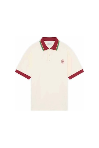Obey Krema Rengi Piqué Pamuk Polo Tişört - Yansımalı 'd' Nakışlı, Drôle De Monsieur Krem