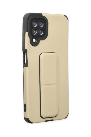 Galaxy A22 Kılıf Mega Standlı Silikon - Gold