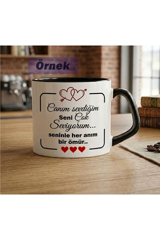 Kişiye Özel Sevgiliye Mesajlı Hediye Afilli Kupa Bardak Not Yazılabilir Romantik Tasarım Özel Hediye Fikri Beyaz