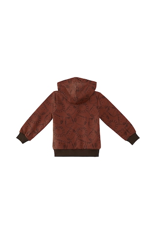 Denokids Hayvanlar Erkek Bebek Kahverengi Sweatshirt Çok Renkli