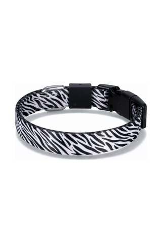 Swissplus Urban Paws Zebra Noir Recycled Köpek Tasması - 20 Mm Beyaz - Siyah