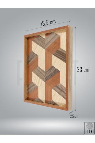 El Yapımı Ceviz Meşe Elma Ağacı Üç Boyutlu Ahşap Kahve Tepsisi