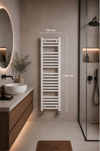 500X1400 Beyaz Havlupan 20 Borulu Banyo Havlupanı