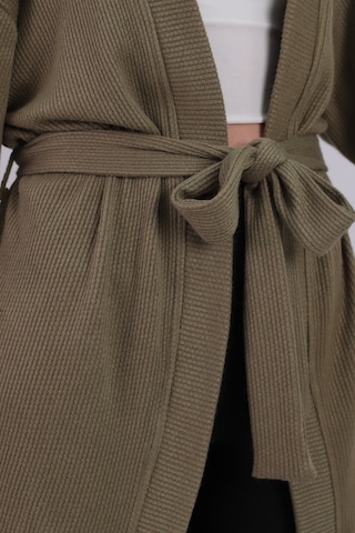 Armonika Kadın Haki Kemerli Triko Kimono Arm-26k001011
