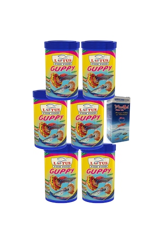 Guppy Granulat 6 adet 100ml Tropikal Balık Yemi ve Vitamini