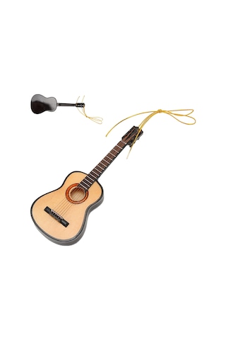 Vkemall Klasik Gitar Miniatur Ahşap Dekoratif Süs, Müzik Severlere Hediye, Noel Ağacı Asısı, Ev Ofis Dekoru