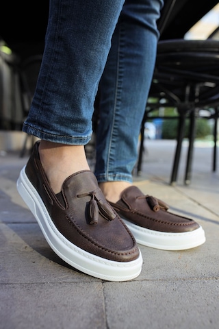Roof Atelier Erkek Kahve Püskül Detaylı Loafer Ayakkabı - 127 - Cbt Loafer-x Kahve