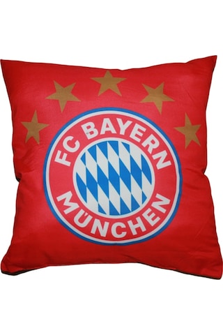 FC Bayern Münih 5. Yıldız Dekoratif Yastık 40x40 Taraftar Kırlent Yumuşak