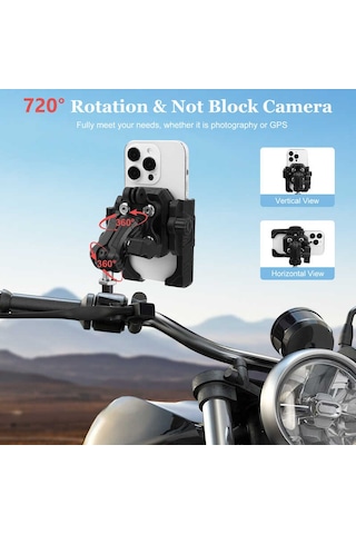 Mechrıg M10 Vidalı Motosiklet Telefon Tutucu