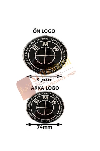Bmw F30 Kasa Kaput Bagaj Logo Takım 50yıl Siyah 3pin-74mm