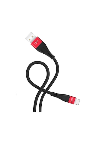 DM SL003 USB to Type-C 3A Hızlı Şarj ve Data Kablosu Siyah 1.2 Metre