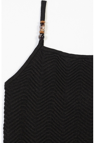 Halter Yaka Boncuk Detaylı Askılı Triko Top Kahve