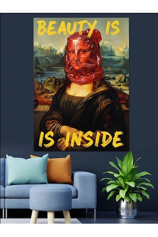 Ahşap Tablo Mona Lisa Grafiti Sanatı