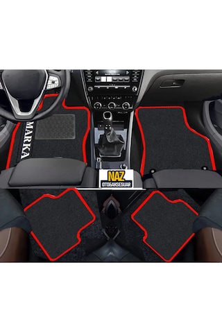 Audi A8 2010-2017 Siyah Halı Kırmızı Kenar Petek Topuk