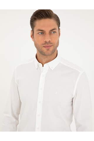 Pierre Cardin Erkek Beyaz Gömlek Desenli 50295909-vr013 Beyaz