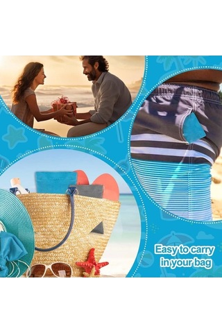 Didadodo Pilotfish Kum Temizleme Çantası - Cilt Dostu 8 Bitkisel Plaj Aksesuarı Mavi Mavi