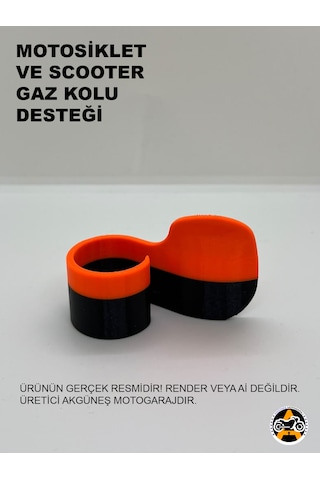 Motosiklet El Gazı Bilek Rahatlatıcı Siyah Gaz Kolu Tutucu Hız Sabitleyici Gaz Kelepçesi Turuncu