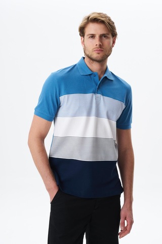 AR-MA Arma Erkek Regular Fit Çok Renkli % 100 Pamuk Pike Polo Yaka Tişört Y29374355002 Mavi
