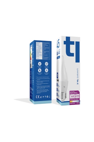 Redeem Plus C37a E27 Mum Ampul, Titreşimsiz, Göz Konforu, 579 Lümen, Soğuk Beyaz, 6500 Kelvin